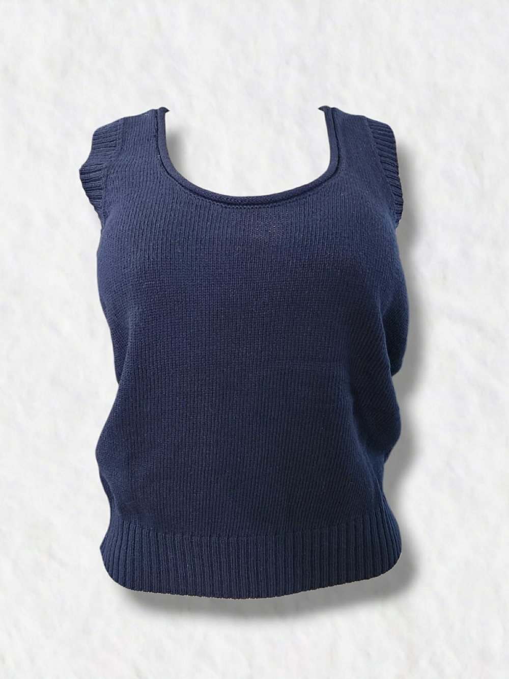 NIC+ZOE Navy Knit Scoop Neck Tank Top